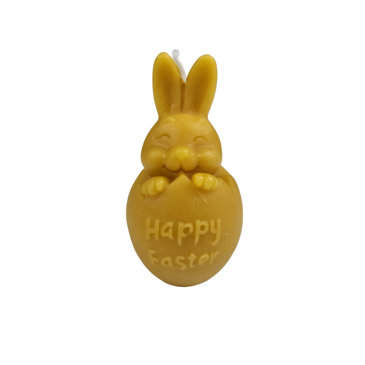 Bienenkerze Osterhase - mit Aufschrift: ,,Happy Easter" Bienenkerze Osterhase - mit Aufschrift: ,,Happy Easter"