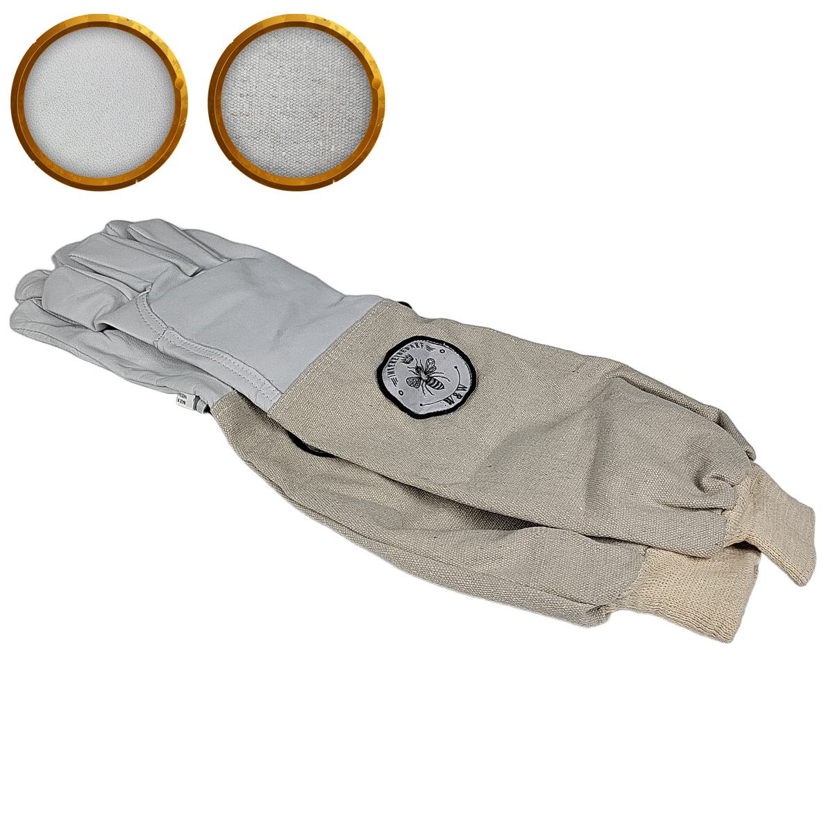 Imkerhandschuhe Leder mit Stoffüberzug Imkerhandschuhe Leder mit Stoffüberzug