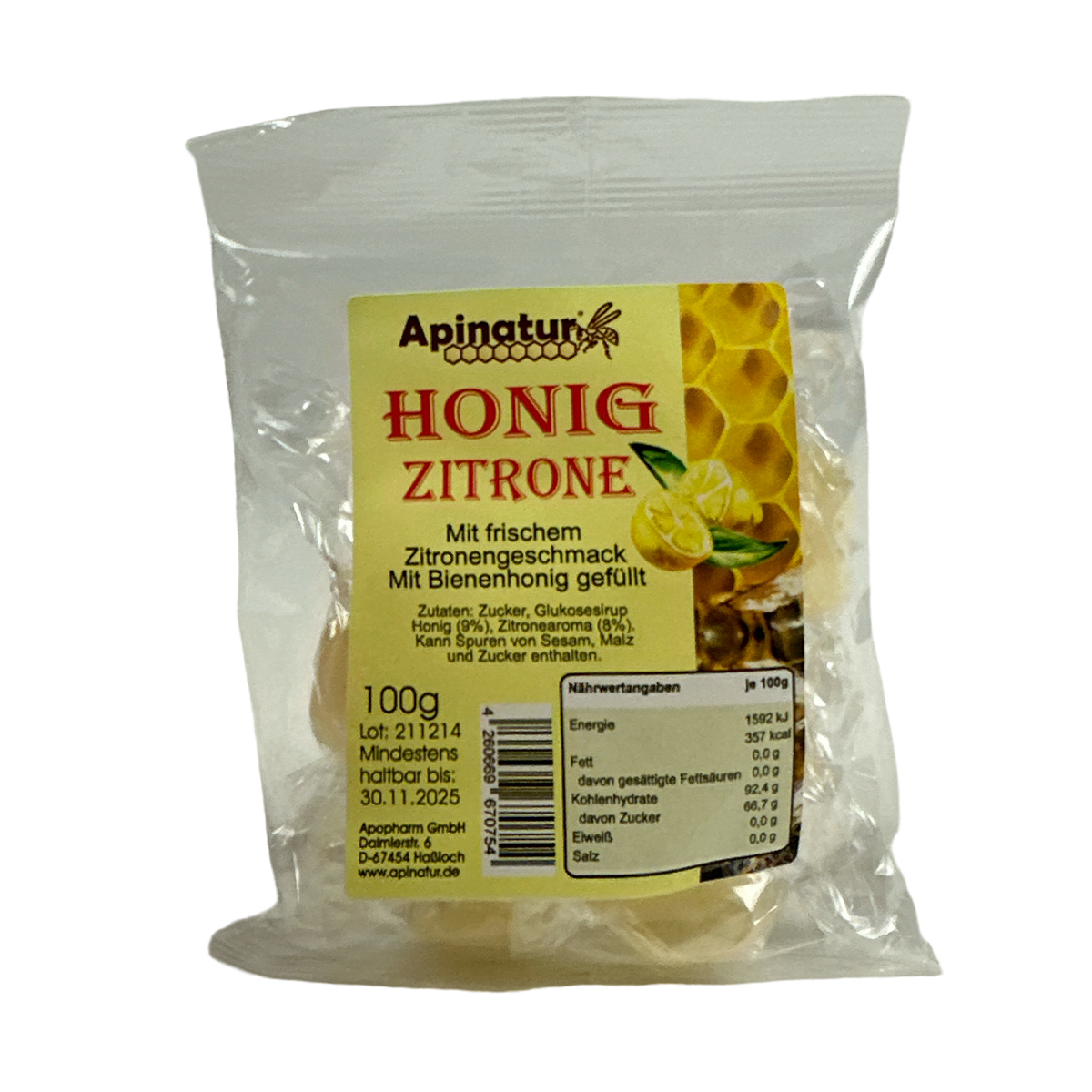 Honig Zitrone Bonbons 100g Honig Zitrone Bonbons 100g