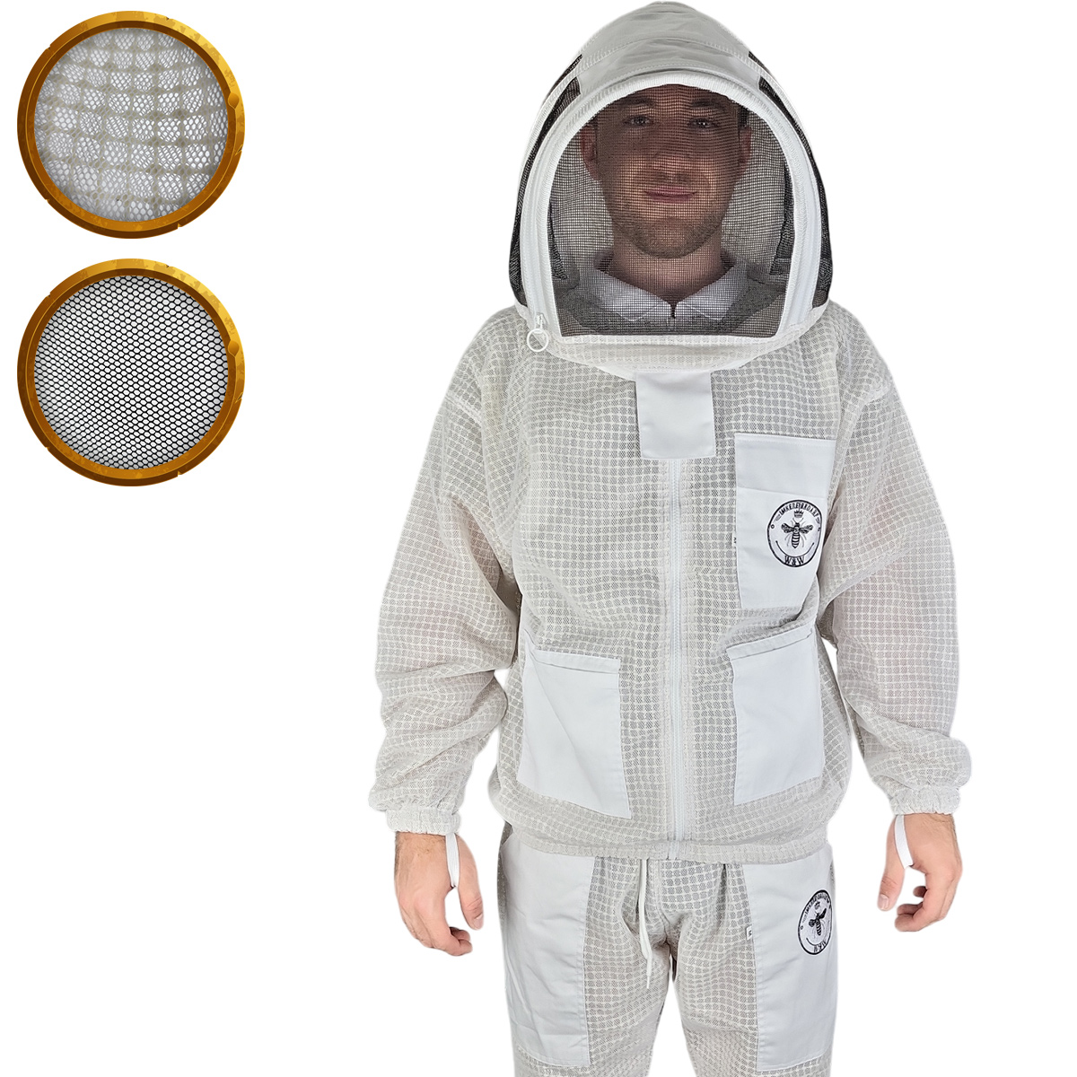 Belüftete Imkerjacke mit Atmungsnetz Mesh System Belüftete Imkerjacke mit Atmungsnetz Mesh System