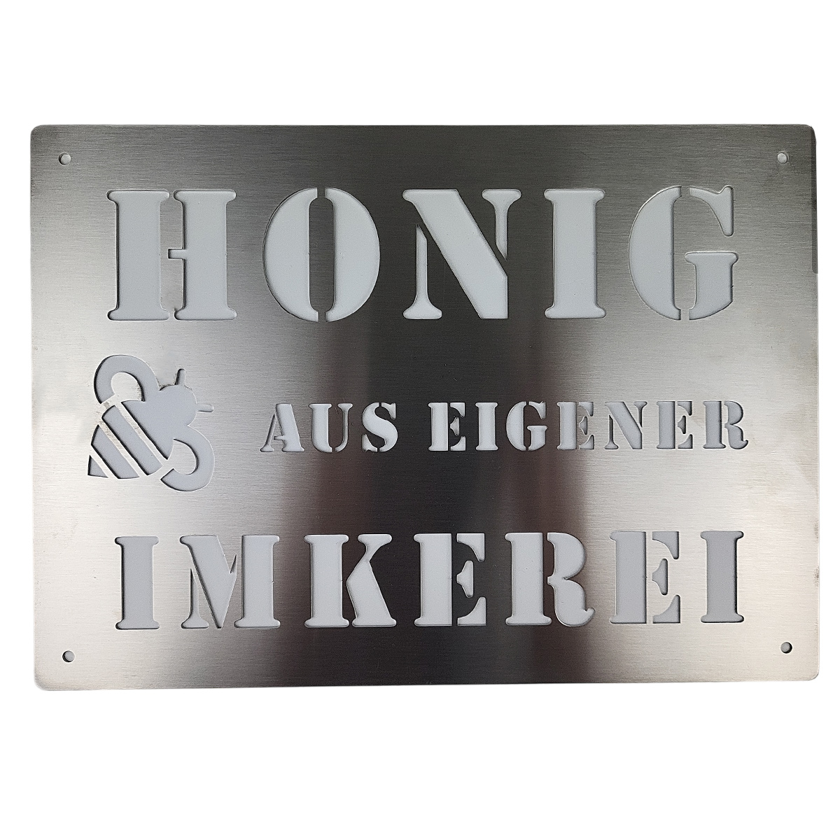 Honig-Werbeschild Edelstahl Honig-Werbeschild Edelstahl